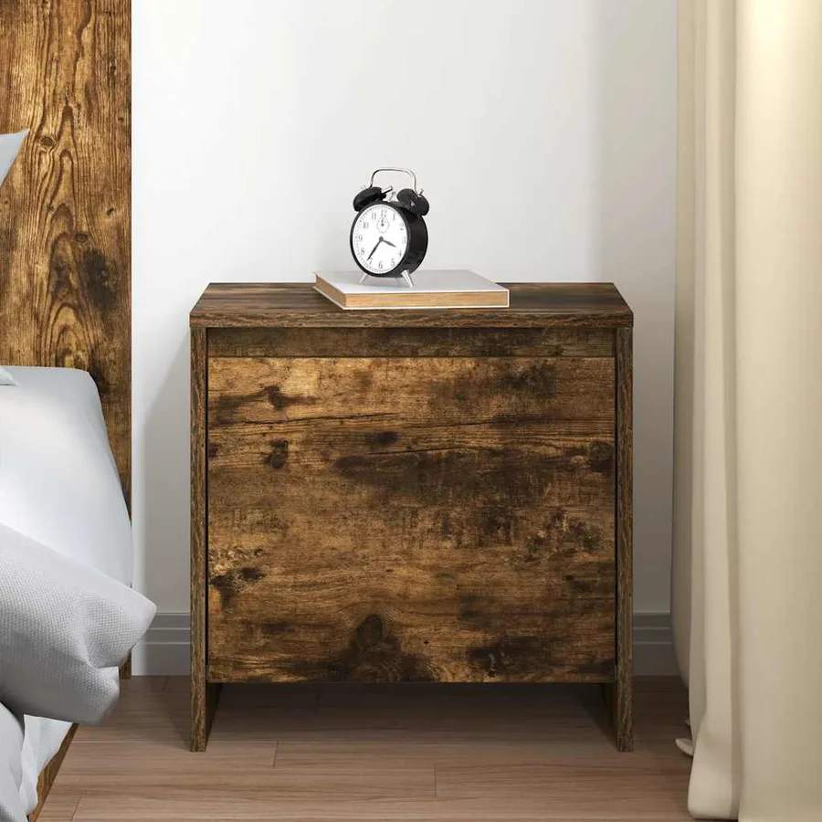 Table de chevet chêne fumé 45x34x44,5 cm bois d'ingénierie - 3
