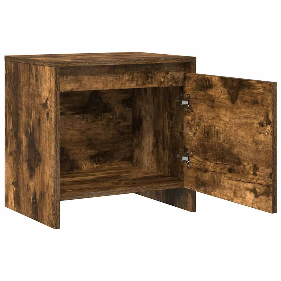 Table de chevet chêne fumé 45x34x44,5 cm bois d'ingénierie - 5