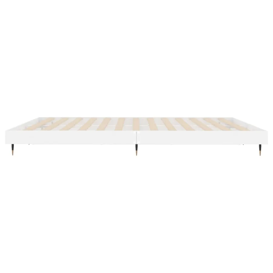 Cadre de lit sans matelas blanc brillant 200x200 cm - 7