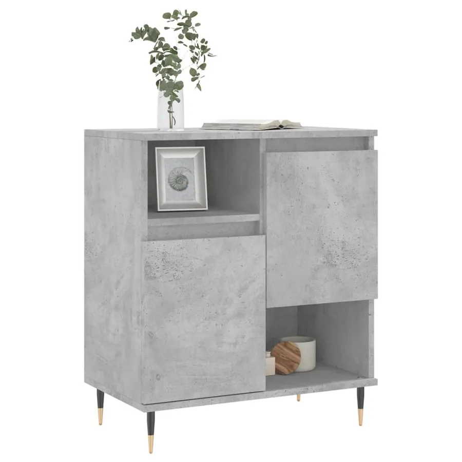 Buffet Gris béton 60x35x70 cm Bois d'ingénierie - 3
