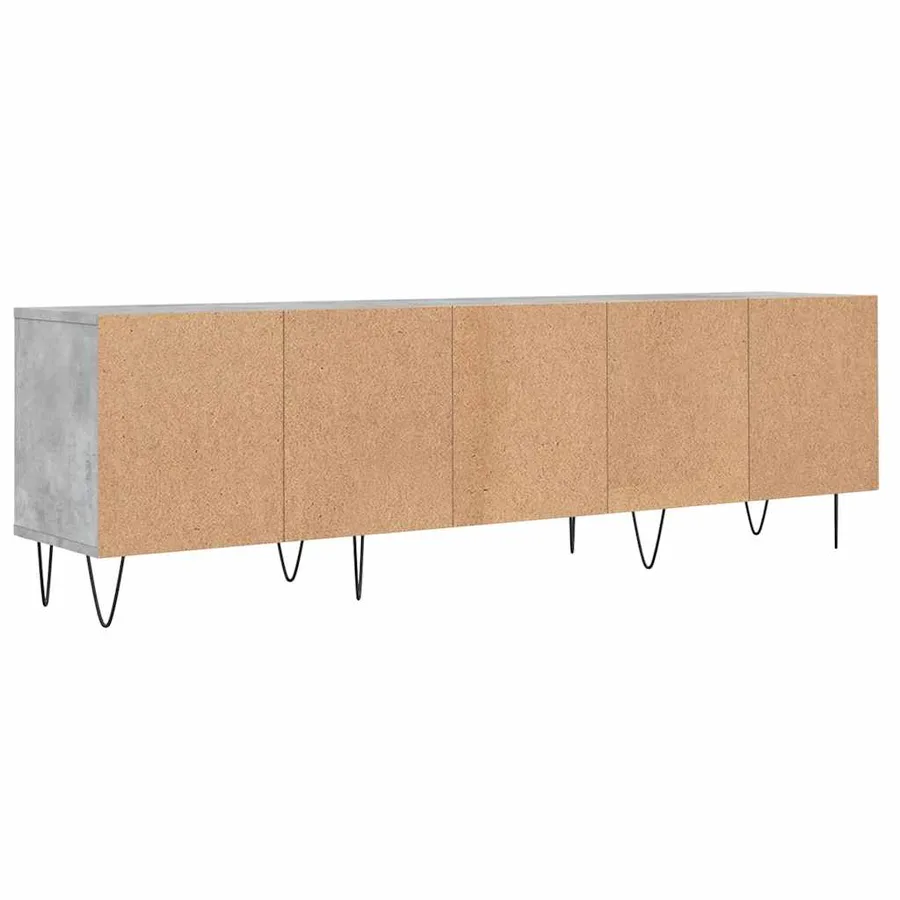 Meuble TV gris béton 150x30x44,5 cm bois d'ingénierie - 8