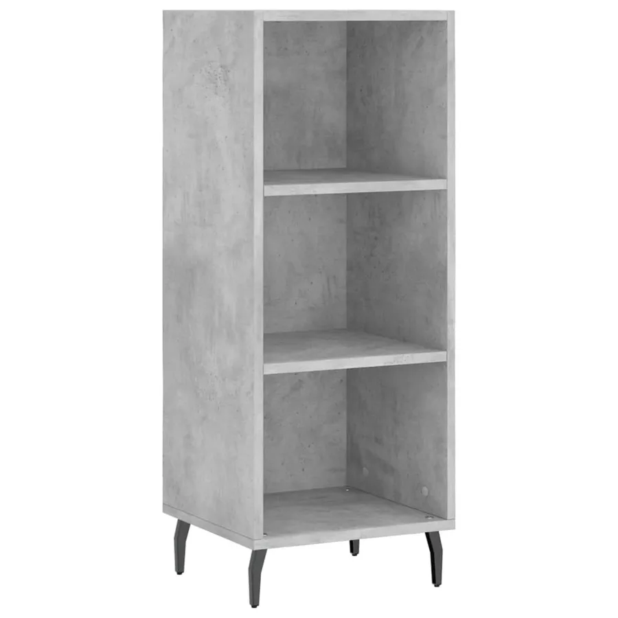 Buffet haut Gris béton 34,5x34x180 cm Bois d'ingénierie - 5