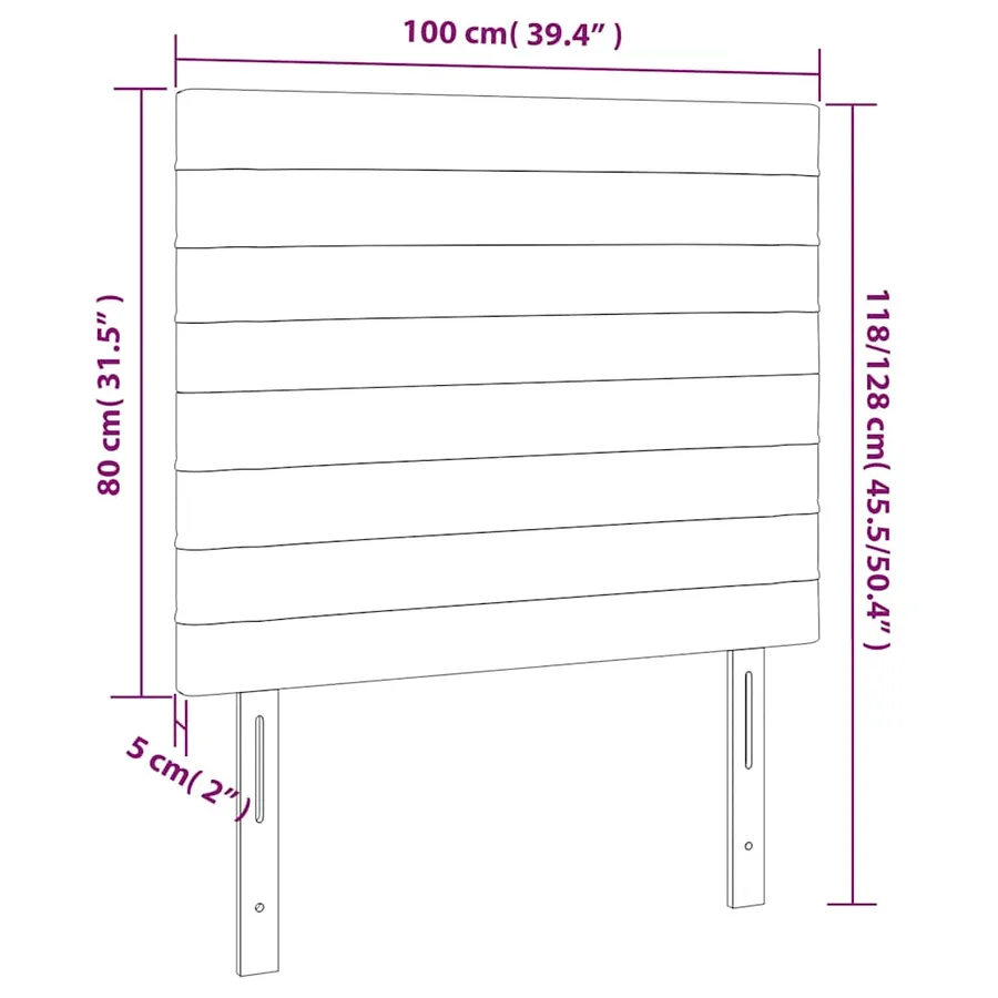 Tête de lit à LED Vert foncé 100x5x118/128 cm Velours - 7