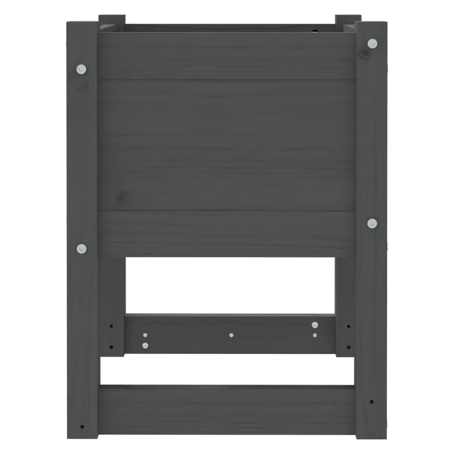 Jardinière Gris 40x40x52,5 cm Bois massif de pin - 5