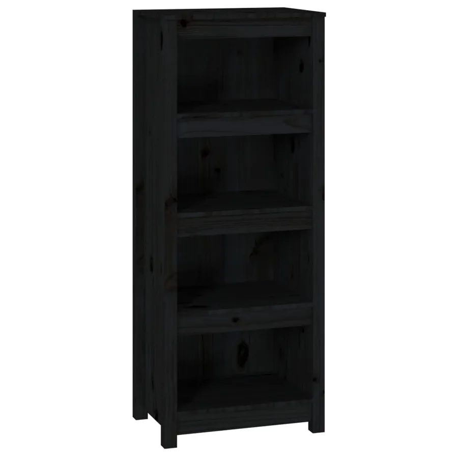 Bibliothèque Noir 50x35x125,5 cm Bois de pin massif - 2
