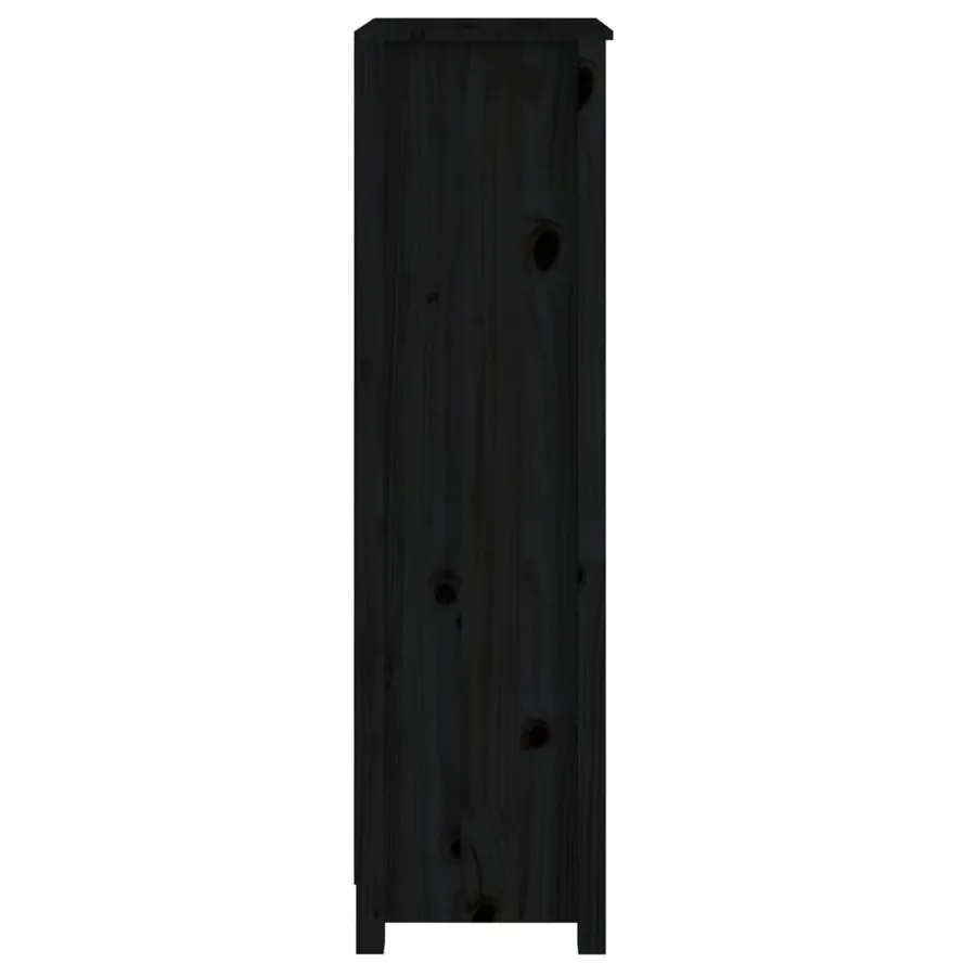 Bibliothèque Noir 50x35x125,5 cm Bois de pin massif - 6