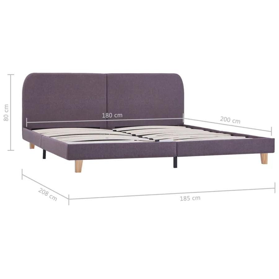 Cadre de lit sans matelas taupe tissu 180x200 cm - 7