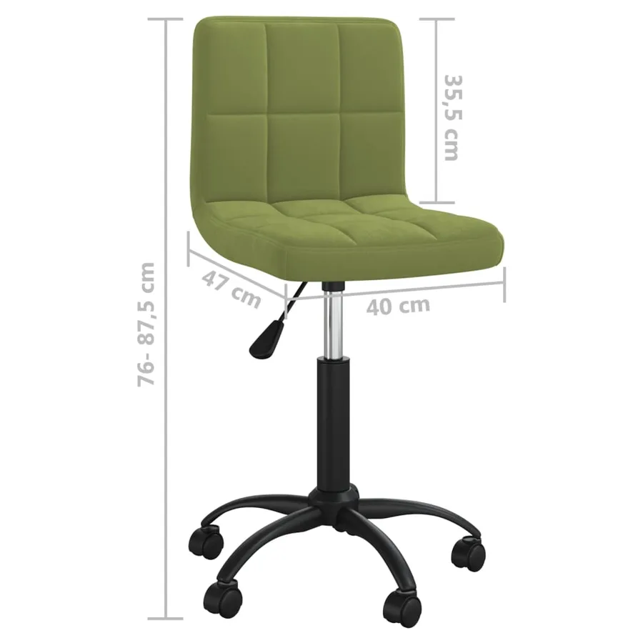 Chaise pivotante de salle à manger Vert clair Velours - 7