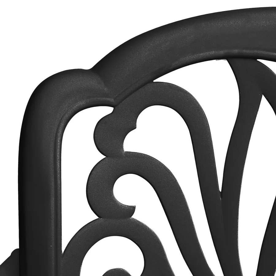 Ensemble de bistro 3 pcs Aluminium coulé Noir - 8