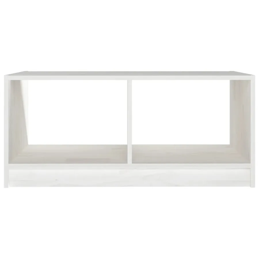 Table basse blanc 75x50x33,5 cm bois de pin massif - 5