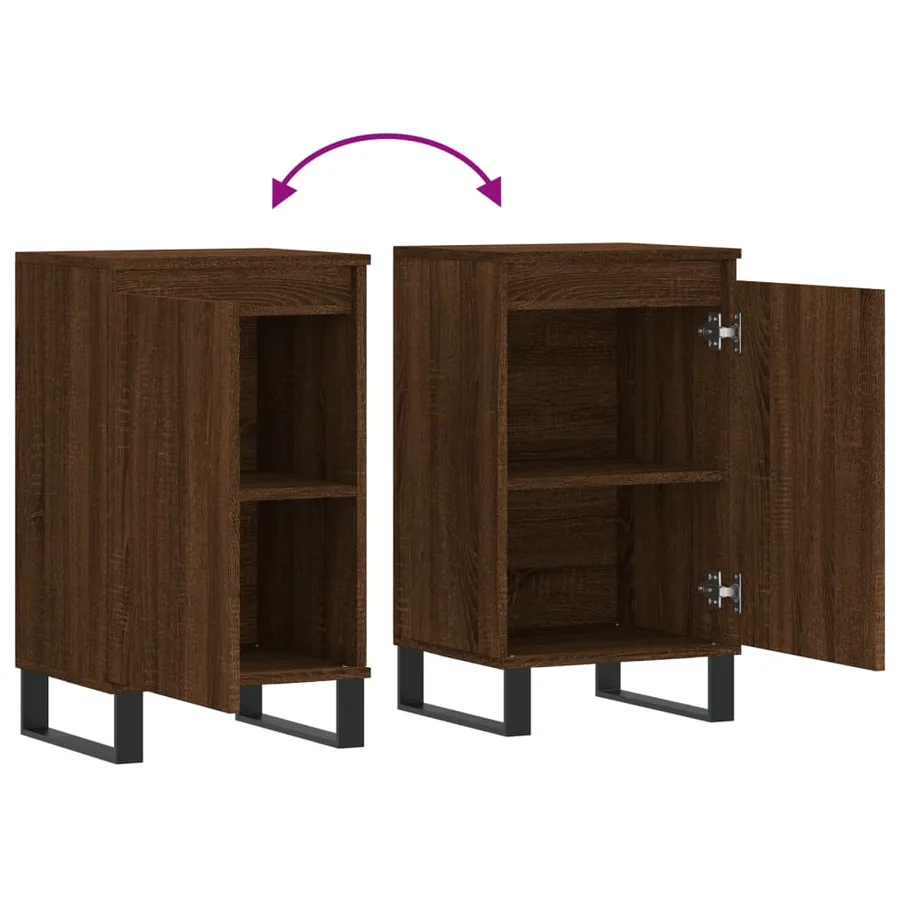 Buffets 2 pcs chêne marron 40x35x70 cm bois d'ingénierie - 10