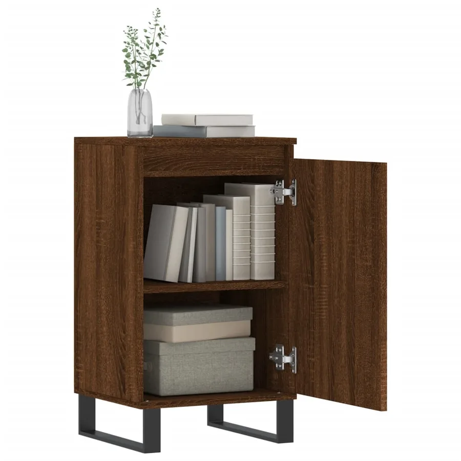 Buffets 2 pcs chêne marron 40x35x70 cm bois d'ingénierie - 4