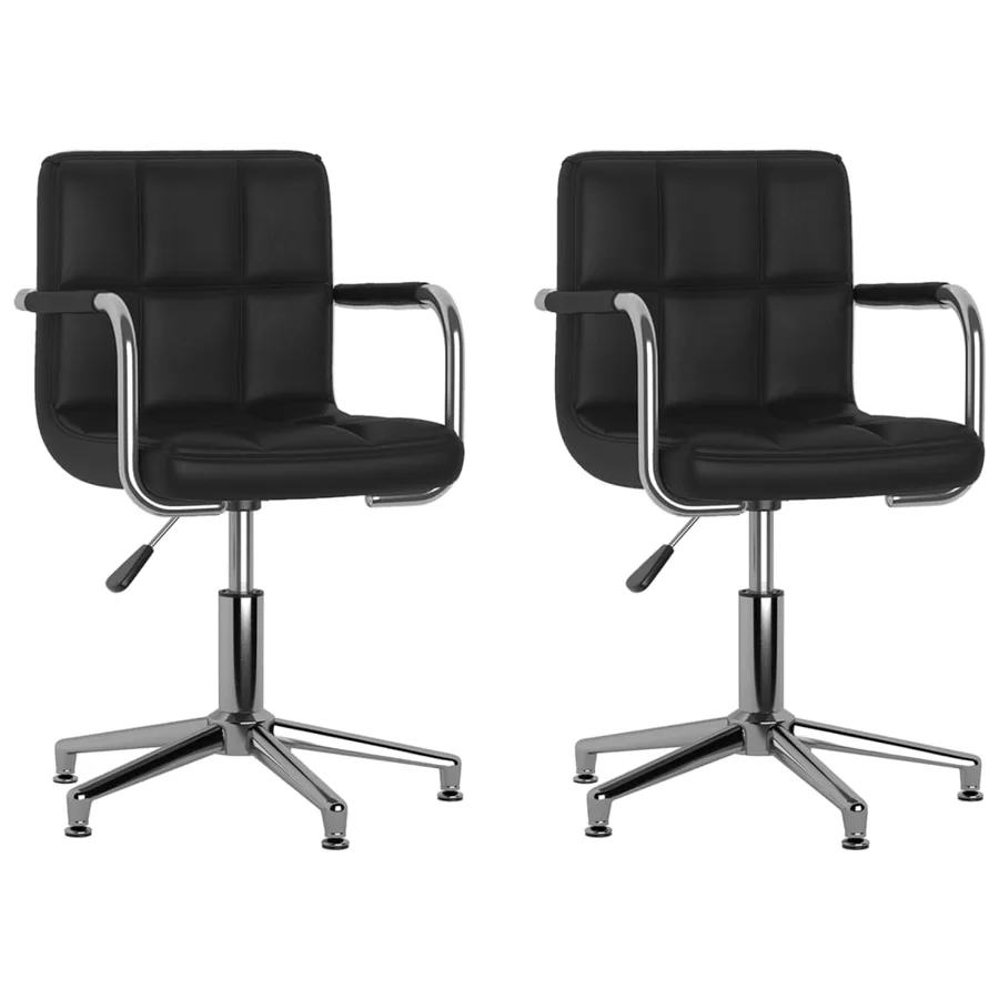 Chaises à manger pivotantes lot de 2 Noir Similicuir - 2