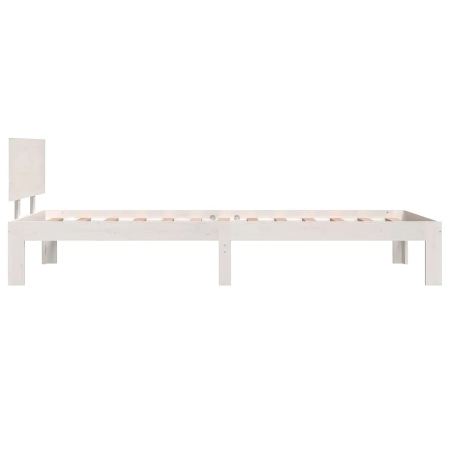 Cadre de lit sans matelas blanc bois de pin massif 90x200 cm - 5