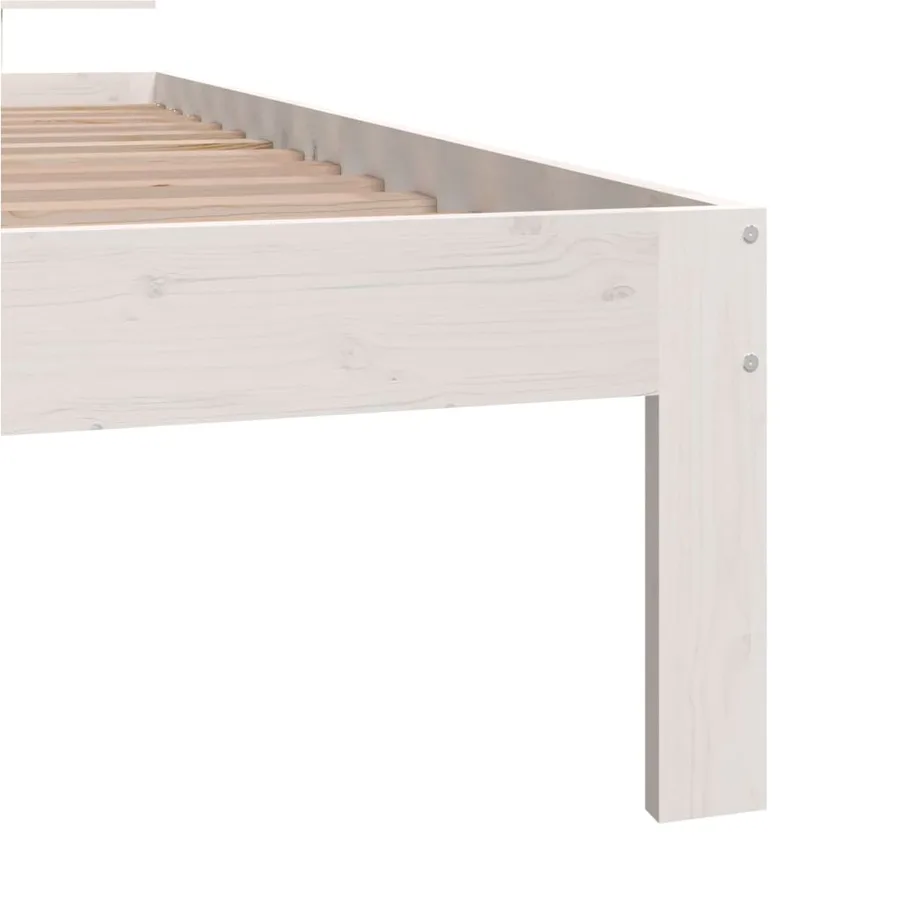 Cadre de lit sans matelas blanc bois de pin massif 90x200 cm - 6