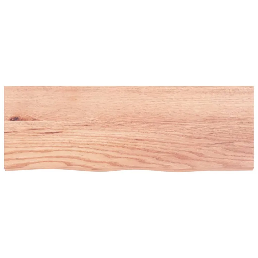 Étagère murale marron clair bois chêne massif traité - 4