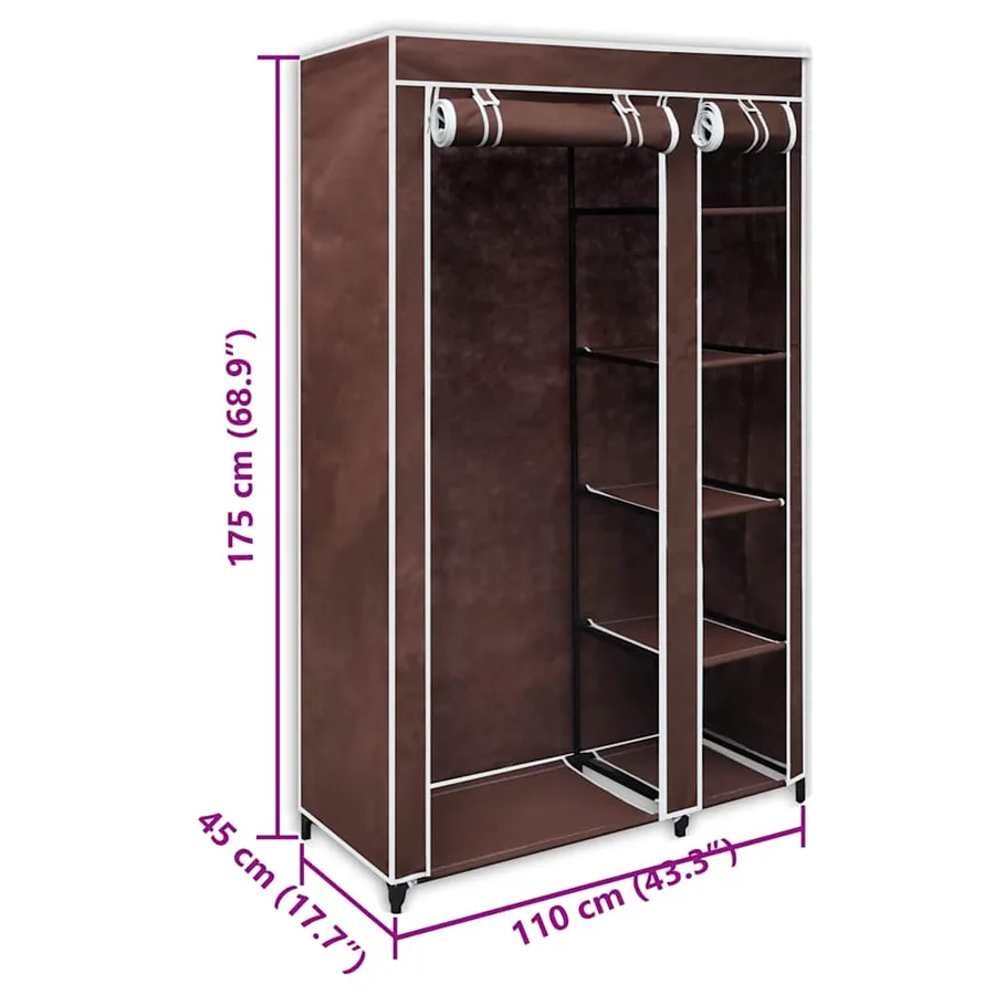 Garde-robe Tissu Marron - 8