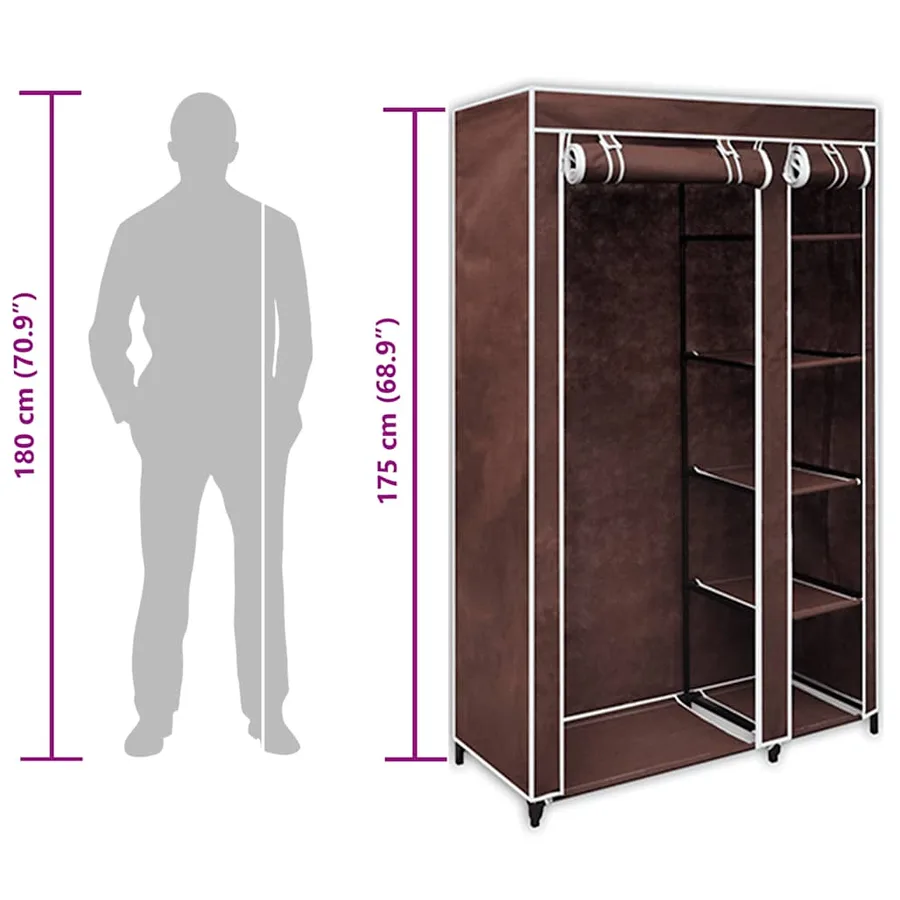 Garde-robe Tissu Marron - 9