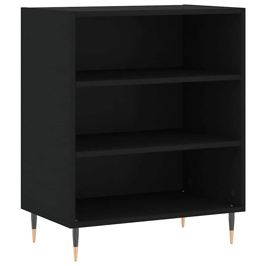 Buffet noir 57x35x70 cm bois d’ingénierie - 2