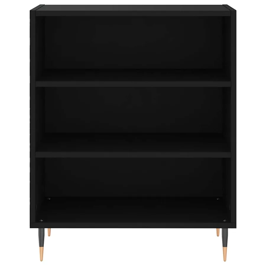 Buffet noir 57x35x70 cm bois d’ingénierie - 4