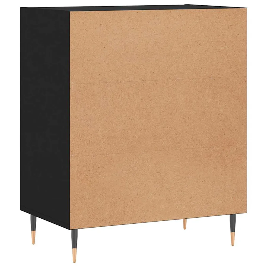 Buffet noir 57x35x70 cm bois d’ingénierie - 6