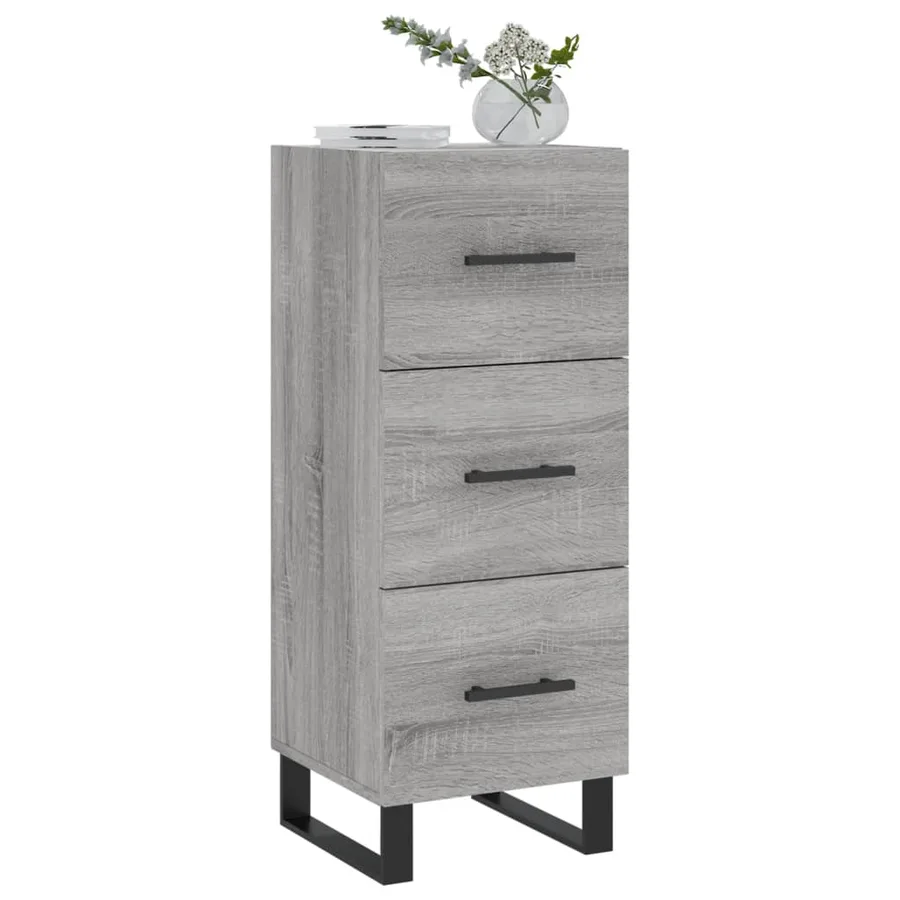 Buffet Sonoma gris 34,5x34x90 cm Bois d'ingénierie - 3