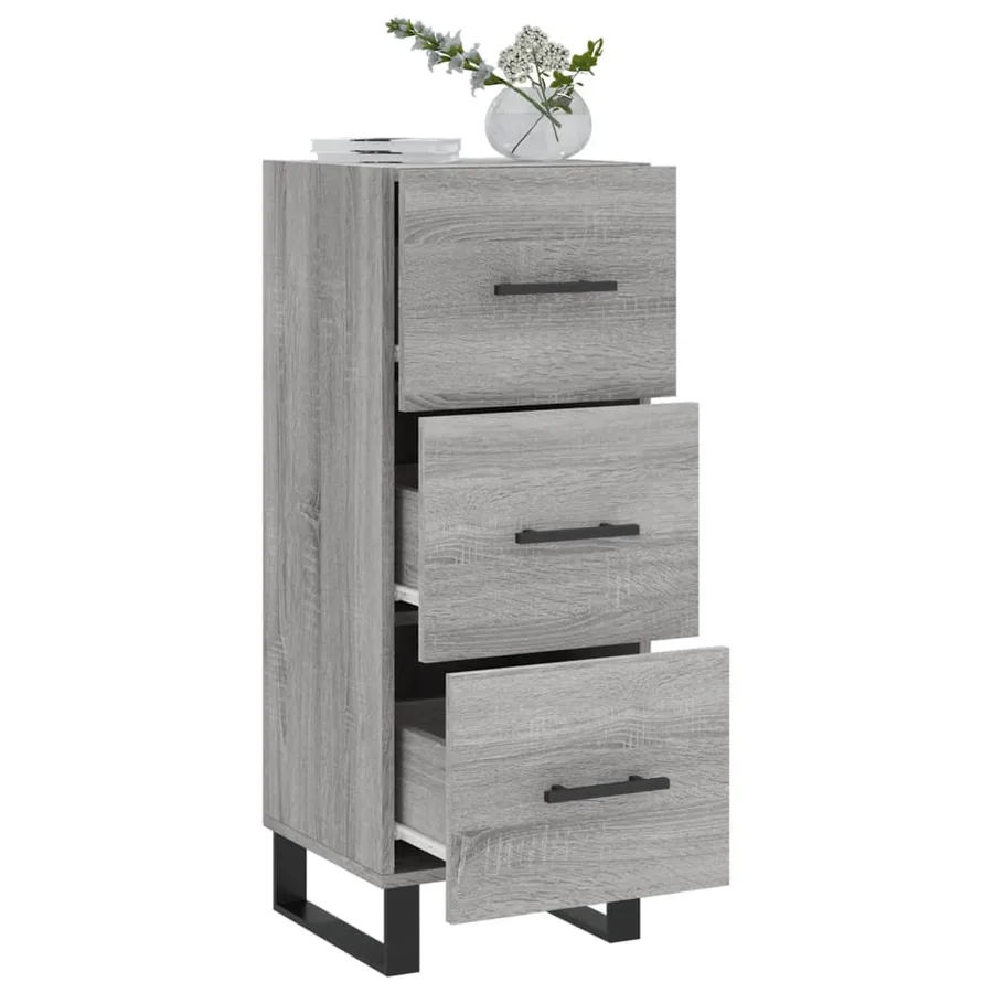 Buffet Sonoma gris 34,5x34x90 cm Bois d'ingénierie - 4