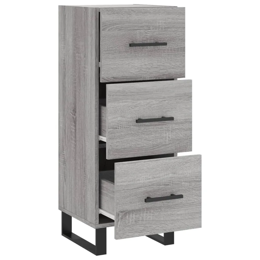 Buffet Sonoma gris 34,5x34x90 cm Bois d'ingénierie - 5
