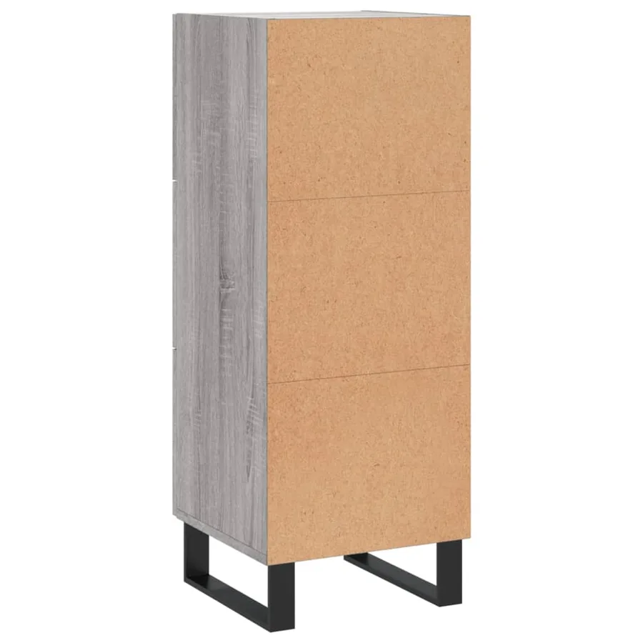 Buffet Sonoma gris 34,5x34x90 cm Bois d'ingénierie - 8