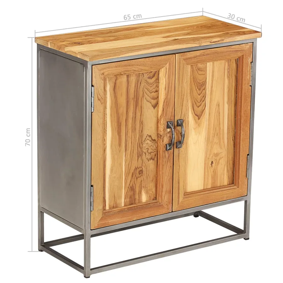 Buffet Teck recyclé et acier 65x30x70 cm - 10