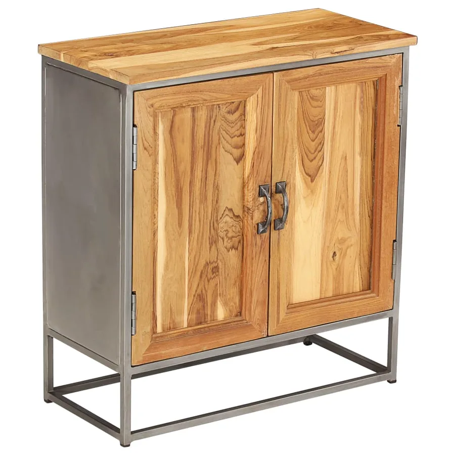 Buffet Teck recyclé et acier 65x30x70 cm - 11