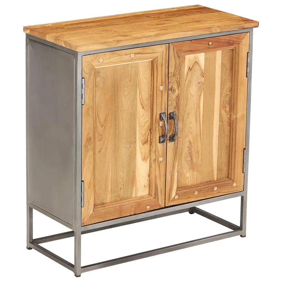 Buffet Teck recyclé et acier 65x30x70 cm - 12