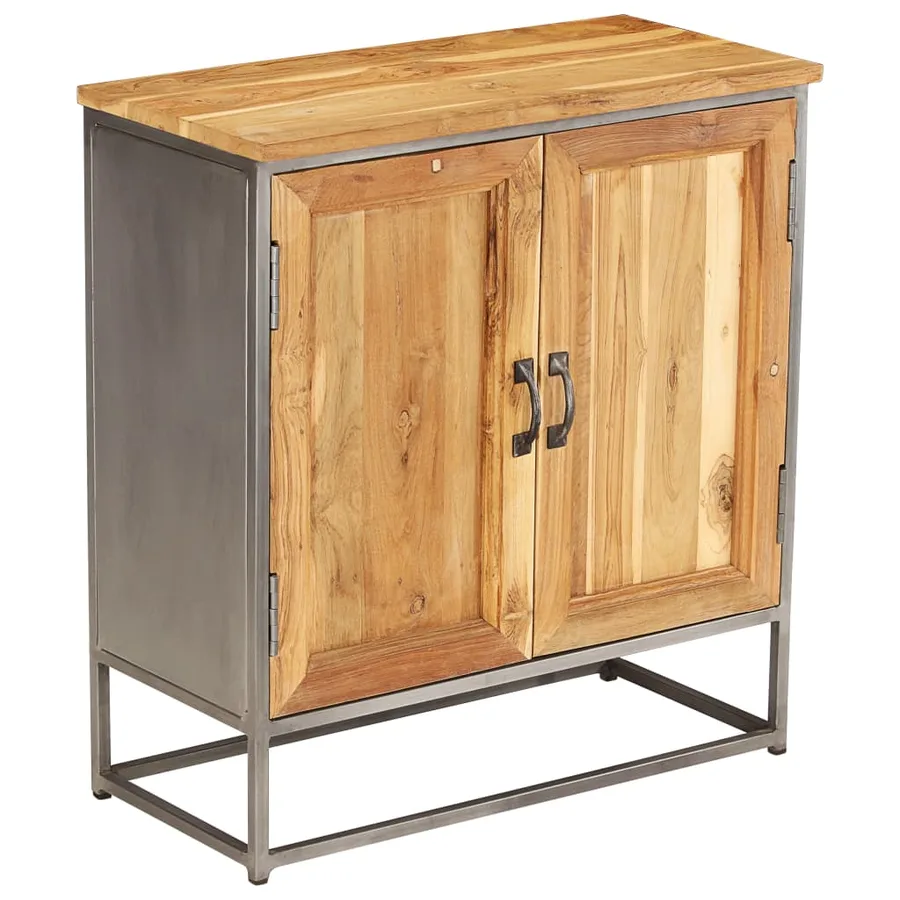 Buffet Teck recyclé et acier 65x30x70 cm - 13