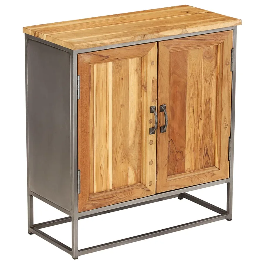 Buffet Teck recyclé et acier 65x30x70 cm - 14