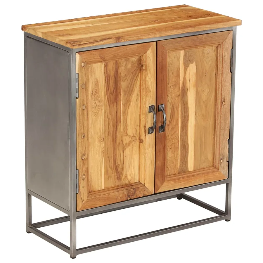 Buffet Teck recyclé et acier 65x30x70 cm - 15