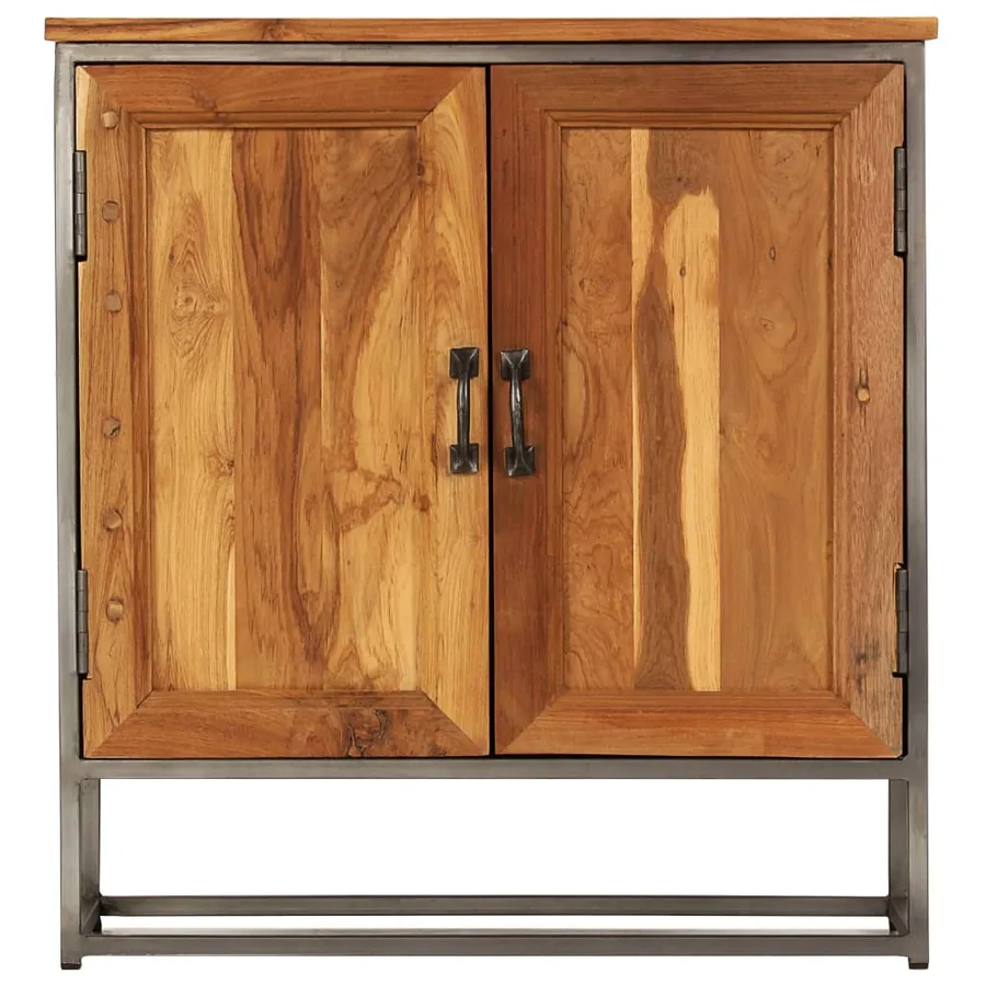 Buffet Teck recyclé et acier 65x30x70 cm - 2
