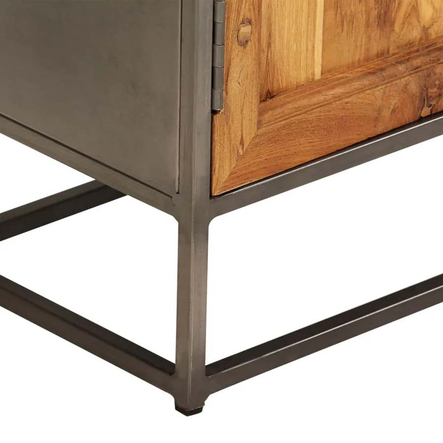 Buffet Teck recyclé et acier 65x30x70 cm - 6