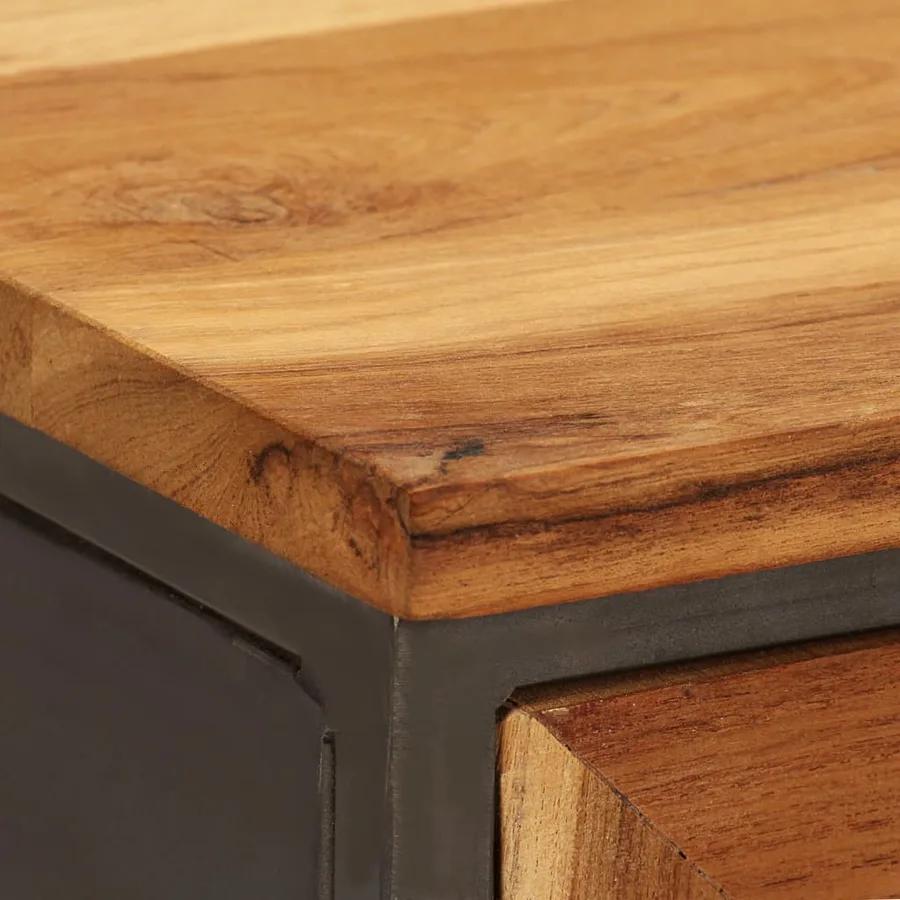 Buffet Teck recyclé et acier 65x30x70 cm - 8