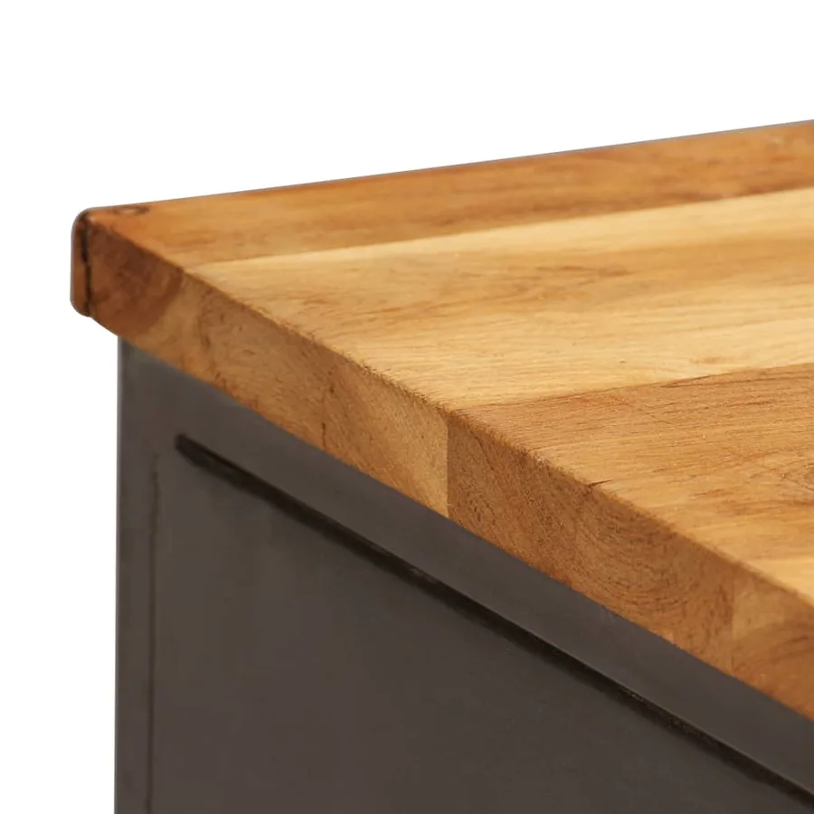 Buffet Teck recyclé et acier 65x30x70 cm - 9