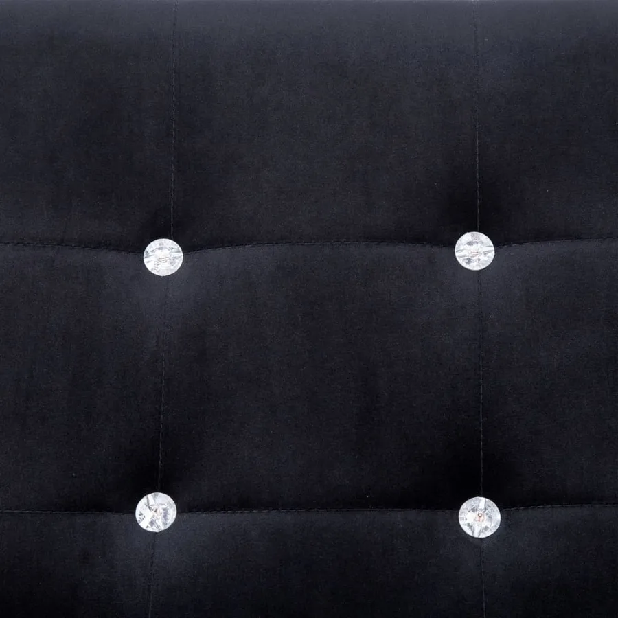 Canapé 2 places avec accoudoirs Noir Chrome et velours - 7