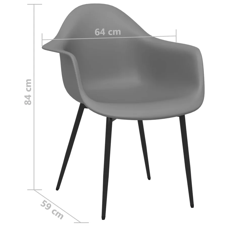 Chaises à manger lot de 2 gris PP - 7