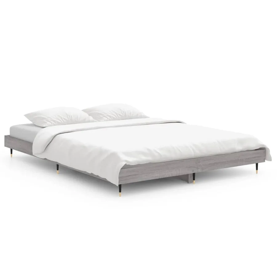 Cadre de lit sans matelas sonoma gris 135x190 cm - 2