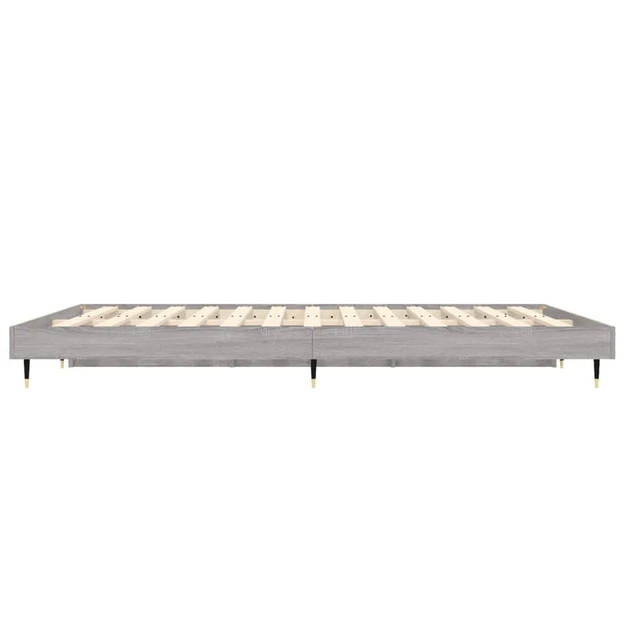 Cadre de lit sans matelas sonoma gris 135x190 cm - 7