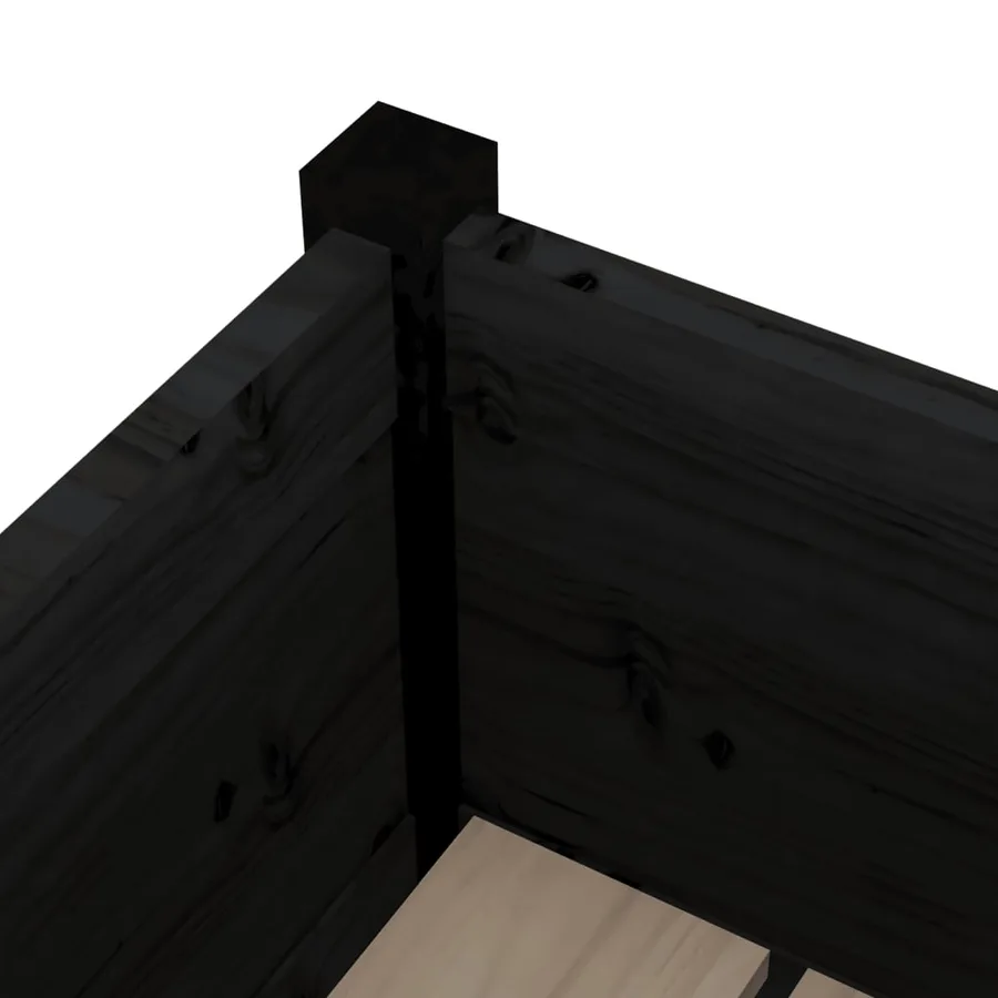 Jardinières 2 pcs Noir 70x70x70 cm Bois de pin massif - 6