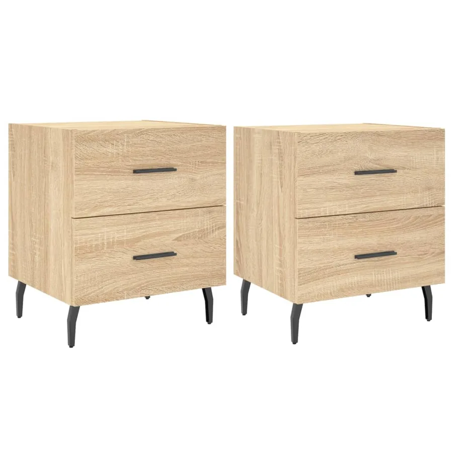 Tables de chevet 2 pcs chêne sonoma 40x35x47,5 cm - 2