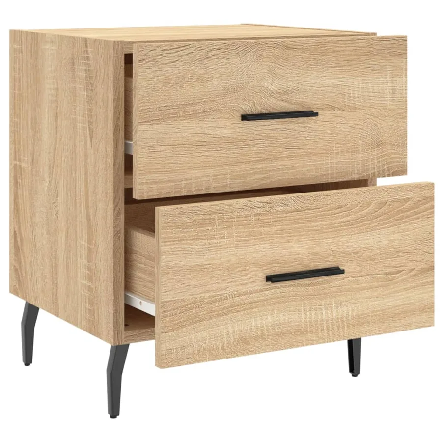 Tables de chevet 2 pcs chêne sonoma 40x35x47,5 cm - 8