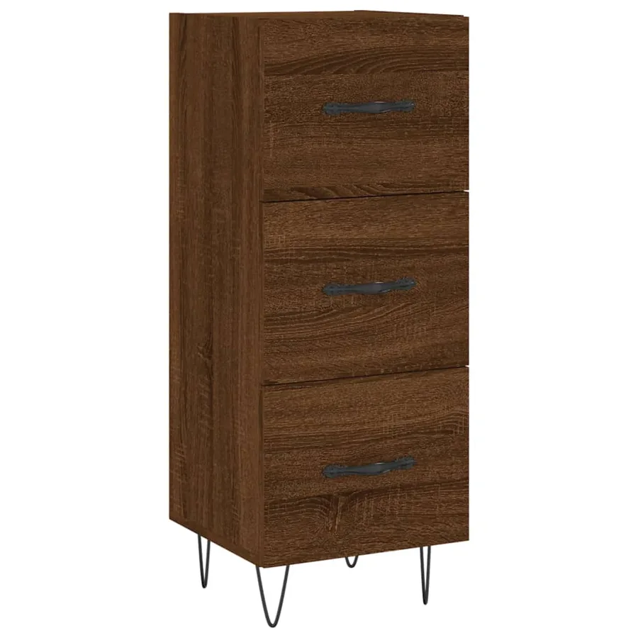 Buffet Chêne marron 34,5x34x90 cm Bois d'ingénierie - 2