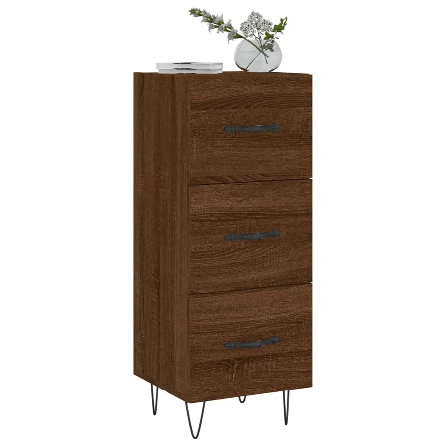 Buffet Chêne marron 34,5x34x90 cm Bois d'ingénierie - 3