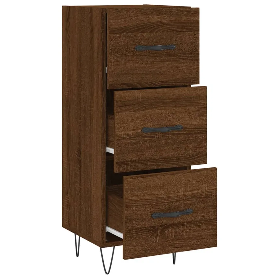 Buffet Chêne marron 34,5x34x90 cm Bois d'ingénierie - 5