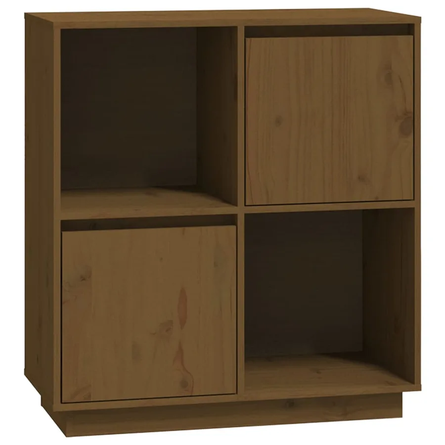 Buffet marron miel 74x35x80 cm bois massif de pin - 2